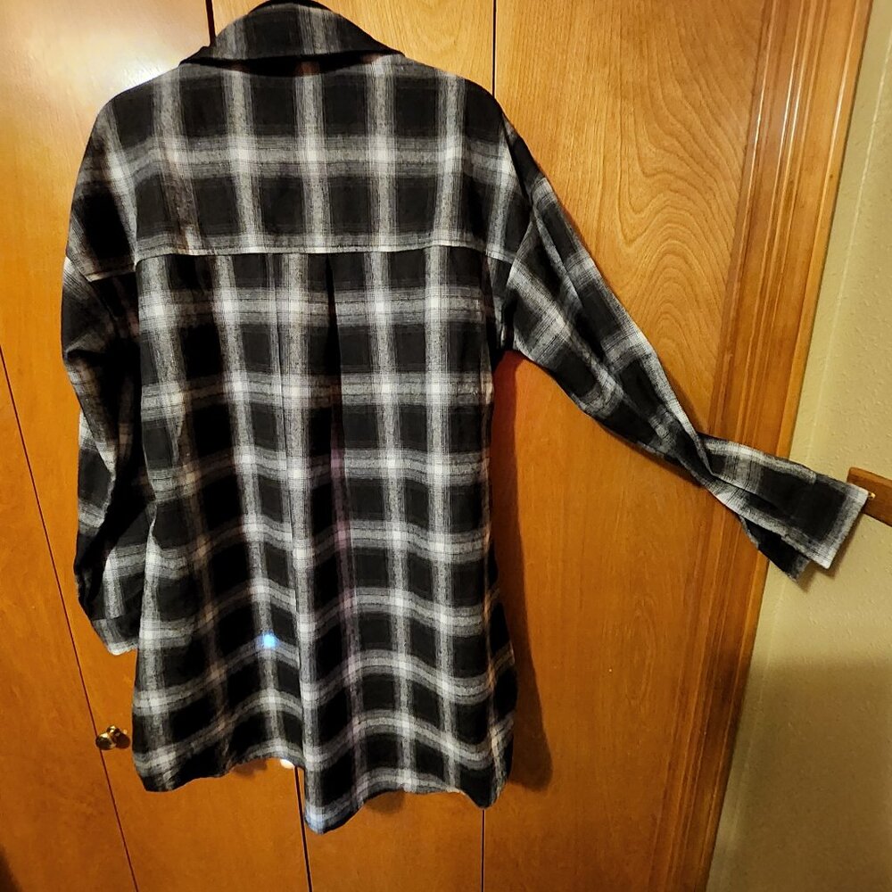 Blooming jelly long plaid shirt